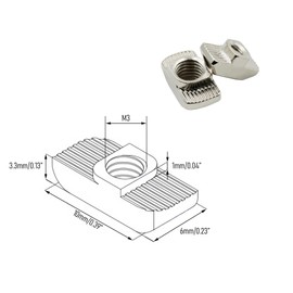FOCMKEAS 10PCS M8 Sliding T Slot Nuts, European Standard Half Round Roll in T-Nut Fastener for 2020 Series Aluminum Extrusion Profile, Carbon Steel Nickel-Plated (M8)