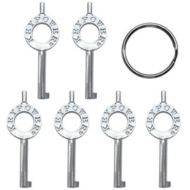 KeyPower (6) Tactical Universal Handcuff Keys Standard Issue Law Enforcement Hand Cuffs Key with Key Ring