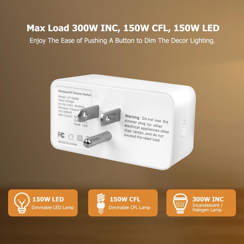 GMY Plug in Dimmer Switch for Lamp with Timer, Remote