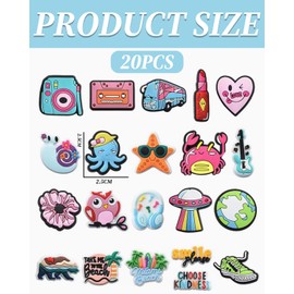KGDUYC Pack of 20 Shoe Charms, Croc Pins for Children, Croc Pins Shoe Badges, Cartoon Shoe Decoration, PVC Shoe Charms, for Children, Boys, Girls, Adults, Jibbitz Crocs, Crocs Pins