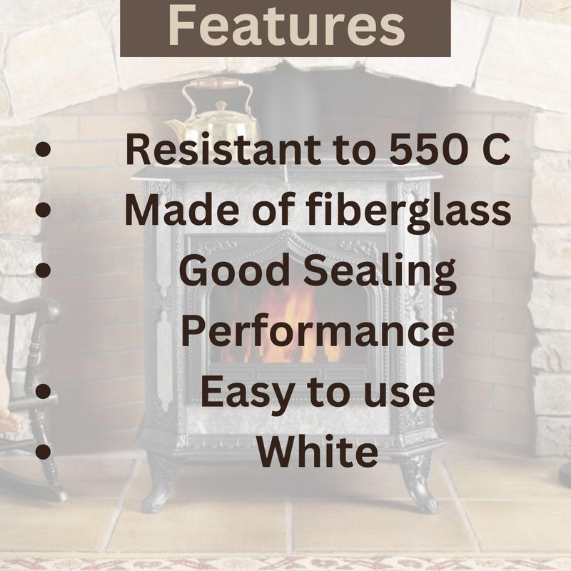 VITCAS 8mm 2m Black Stove Fire Rope for sealing Jointing