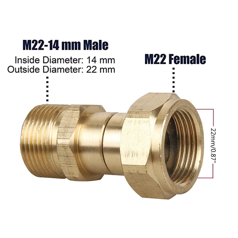 M22 14 mm Pressure Washer Swivel Connection Pressure Washer Swivel