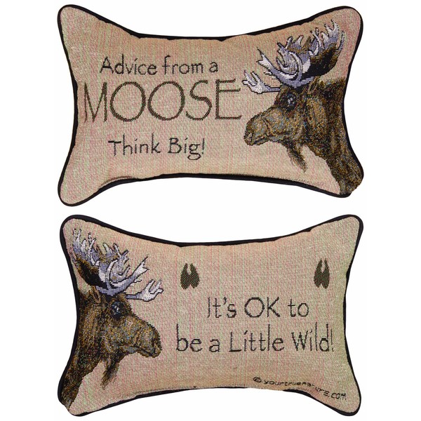 Manual The Lodge Collection Reversible Throw Pillow, 12.5 X 8.5-Inch, Advice from a Moose X Your True Nature