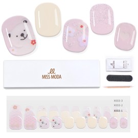 MISS MODA X003 Gel Nail Seal, Curing Type, For Hands, 2 Weeks, Long Lasting, Latest Design, 3 Point Gel Nail Set, Just Stick On Nail Seal, 32 Tips Configuration