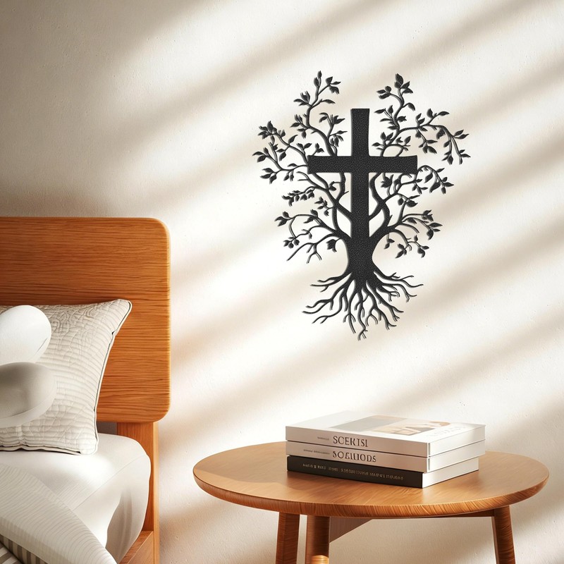 Wall Cross Sculpture Tree of Life Design