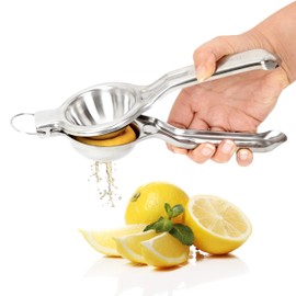 GOURMEO Zitronenpresse aus Edelstahl - strapazierfähige Zitruspresse Handpresse - spülmaschinenfeste manuelle Limettenpresse - Zitruspresse manuell - Lemon Squeezer