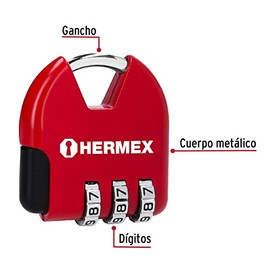Hermex CMA-4C, Candado de combinación 36 mm, blíster