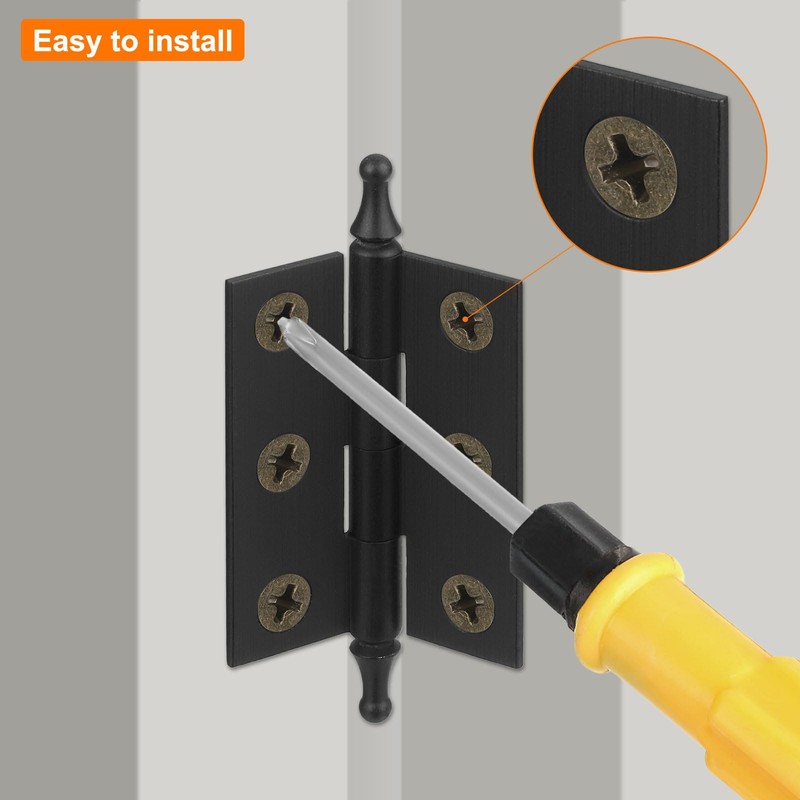 sourcing map 2Pcs 2 x 0.91 Inch Door Hinge Solid