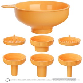 BALIWELL Wide Mouth Kitchen Funnel, Food Grade Plastic Cooking Canning Funnel with 4 Sizes Spouts for Filling Wide and Regular Mason Jars, Spray Dropper Oil Bottle Jug Spices Shampoo Sauce