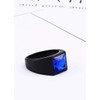 Men's stainless steel square gemstone ring titanium steel inlaid gemstone