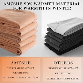 Amzshe Plus Size Fleece Lined Tights Women, Control Top Thermal Tights, Translucent Honey