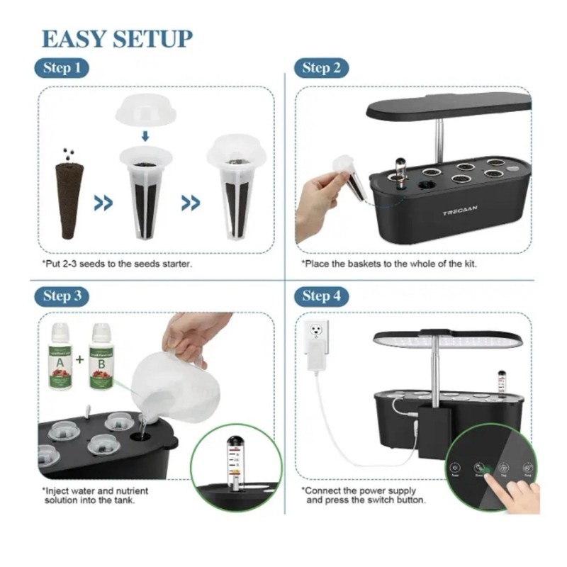 TRECAAN 7 Pods SMART Hydroponics Grow System Indoor Herb Garden