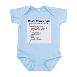 CafePress Basic Baby Logic Onesie Body Suit Cute Infant Bodysuit Baby Romper Sky Blue