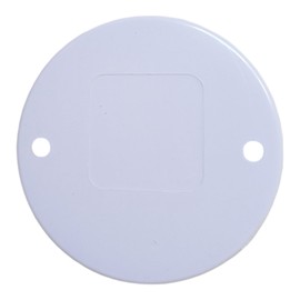 White PVC Round Circular Box Lids - 65mm Dia - Fits 20mm & 25mm Conduit Boxes (Pack of 2)