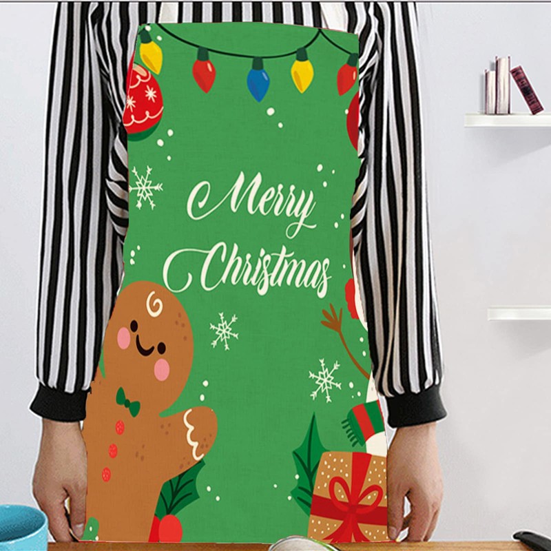 MIOSJI 2pc Christmas Aprons Adults Novelty Waterproof Apron for Xmas