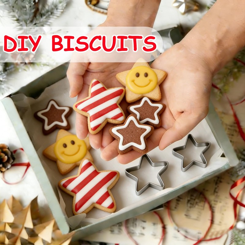 Tmflexe Stars Cookie Cutter, Pack of 5