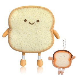 YcsRnn Plushies, Cute Toast Plush Toy Set with Hanging Buddy, Soft Huggable Pillow for Kids and Adults, for Birthdays and Decor