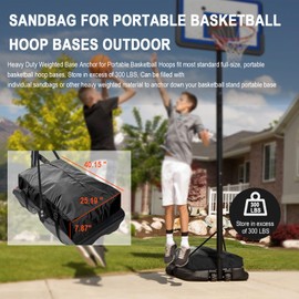 Heavy Duty Weighted Base Anchor for Portable Basketball Hoops, Sandbag for Basketball Hoop Bases Outdoor, Sand Bags for Weight Basketball Goal, Securing Basketball Hoop Prevents Tipping and Movement
