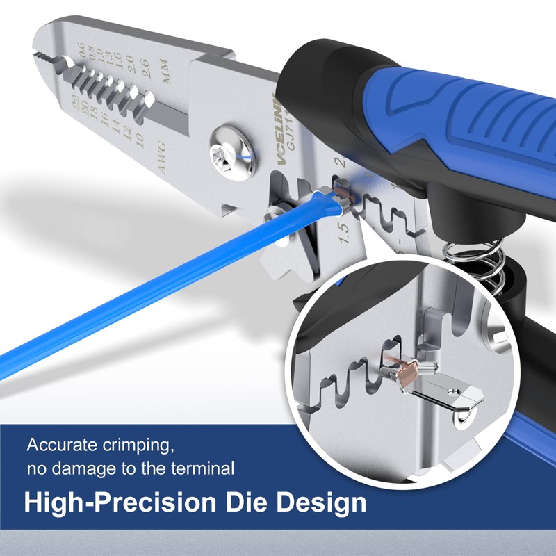 VCELINK 3 in 1 Wire Stripper Cutter Electricial, 6 inch