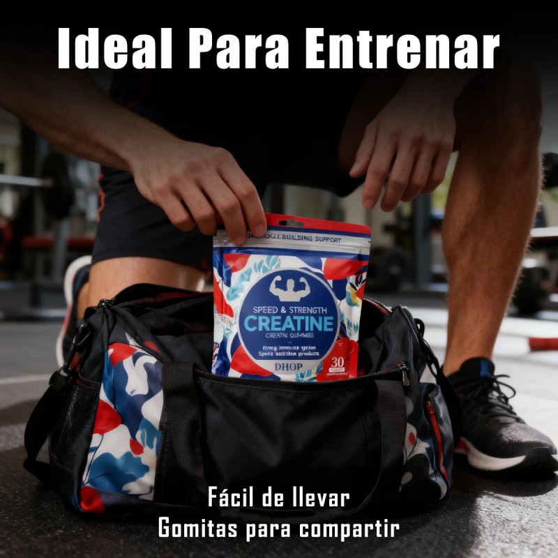 Creatina Monohidratada Alta Dosis Rendimiento Baja Calorias Sabor Berry Verde