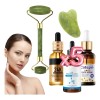 Serums Faciales + Rodillo Gua Sha Jade Masaje Paquete 5pzs