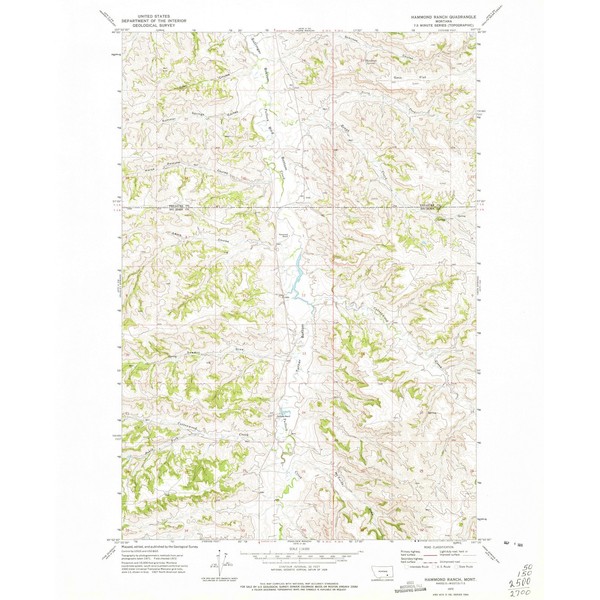 Montana Maps - 1972 Hammond Ranch, MT - USGS Historical
