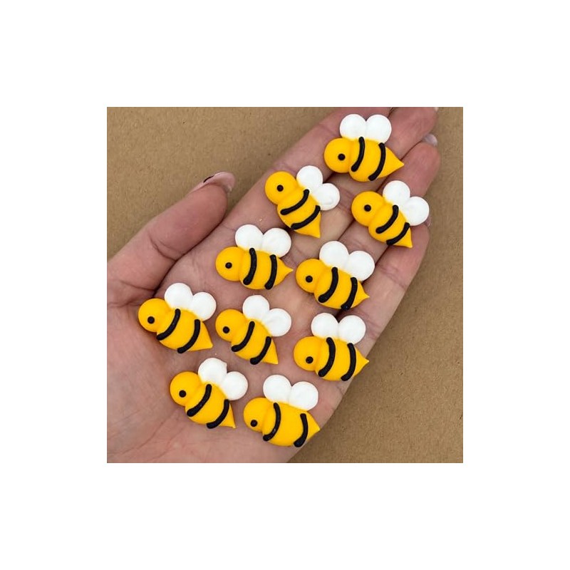 12 Jumbo Icing Bees – Edible Sugar Decorations for Cakes,