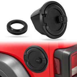 ROCCS Fuel Filler Door Combination Locking Gas Tank Cap Cover for Jeep Wrangler Accessories 2018-2023 JL (Black(JL 2018-2023))