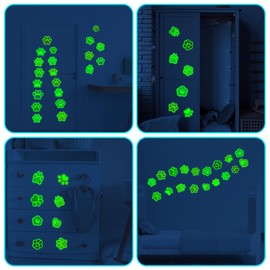 Large Paw Print Stickers 44 Pieces Glow in The Dark, Cute Dog and Cat Animals Art Wall Decals, Removable Luminous Footprint Nursery Bedroom Room Decor
