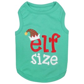 Parisian Pet Funny Christmas Holiday Dog Cat Pet Shirts Tee Tanks - Naughty or Nice, Santa Outfit, Elf Size, Santa's Helper, Sorry Santa I Ate Your Cookies (Elf Size, XL)