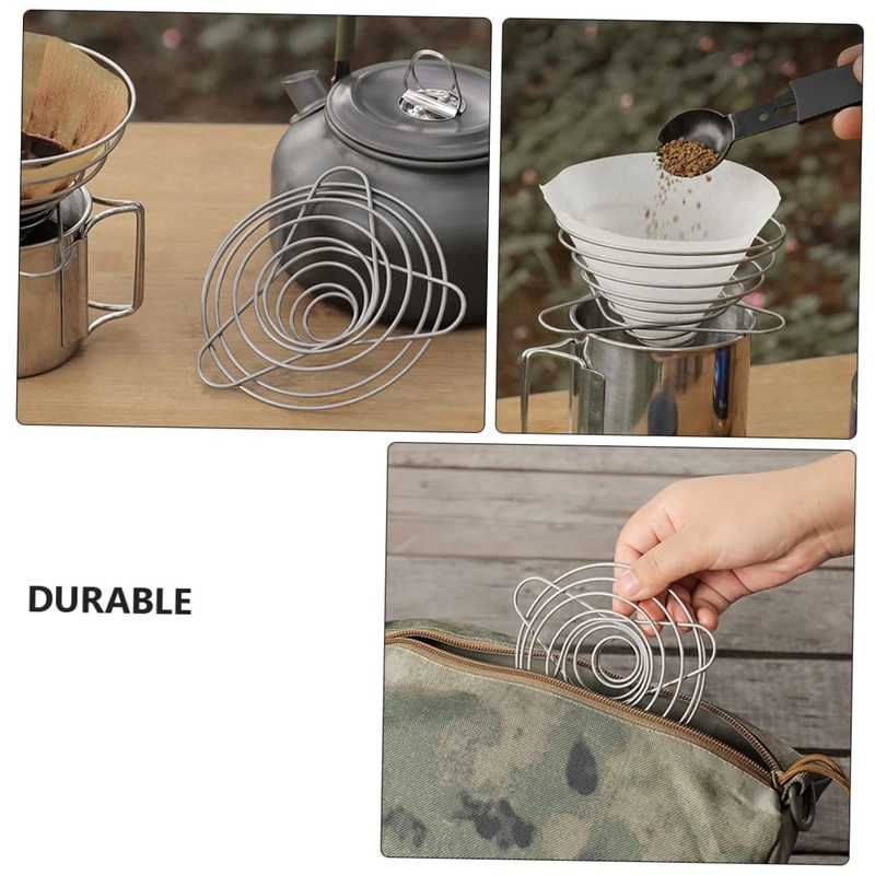 LALAFINA 1Pc Stainless Funnel Drip Stand with Filter Cup for