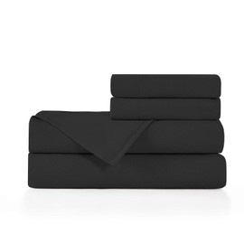 BASIC CHOICE Twin Size Sheet Set - Breathable & Cooling - Hotel Luxury Bed Sheets - Extra Soft - Deep Pockets - Easy Fit - 3 Piece Set - Wrinkle Free Black Bed Sheets - Twin Sheets - 3 PC Bed Sheet