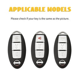 OFF WE GO Car Key Case Key Cover for Nissan X-Trail Qashqai Murano Micra Leaf Kicks Tiida Pathfinder Note Juke Cube Key Cover with Key Fob Protection Housing Black Silver