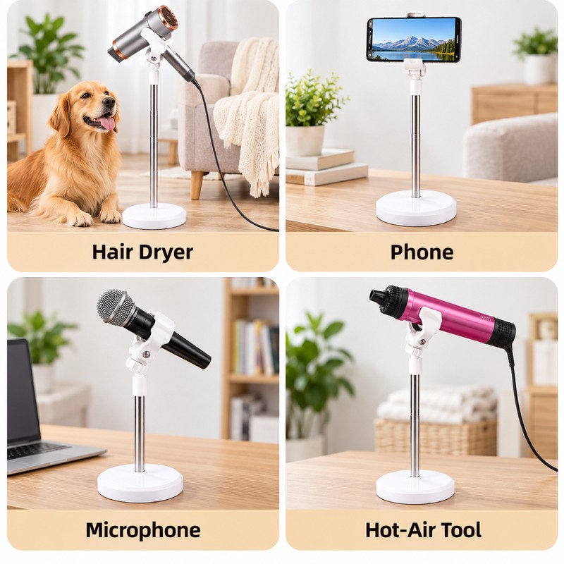 Adjustable Pet Hair Dryer Stand for Grooming – 55.12" Extendable