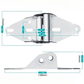 Garage Door Hinges #2-14 Gauge Steel Heavy Duty with Galvanized Sheet Metal-Replacement for Residential/Light Commercial Doors (2 Pack)