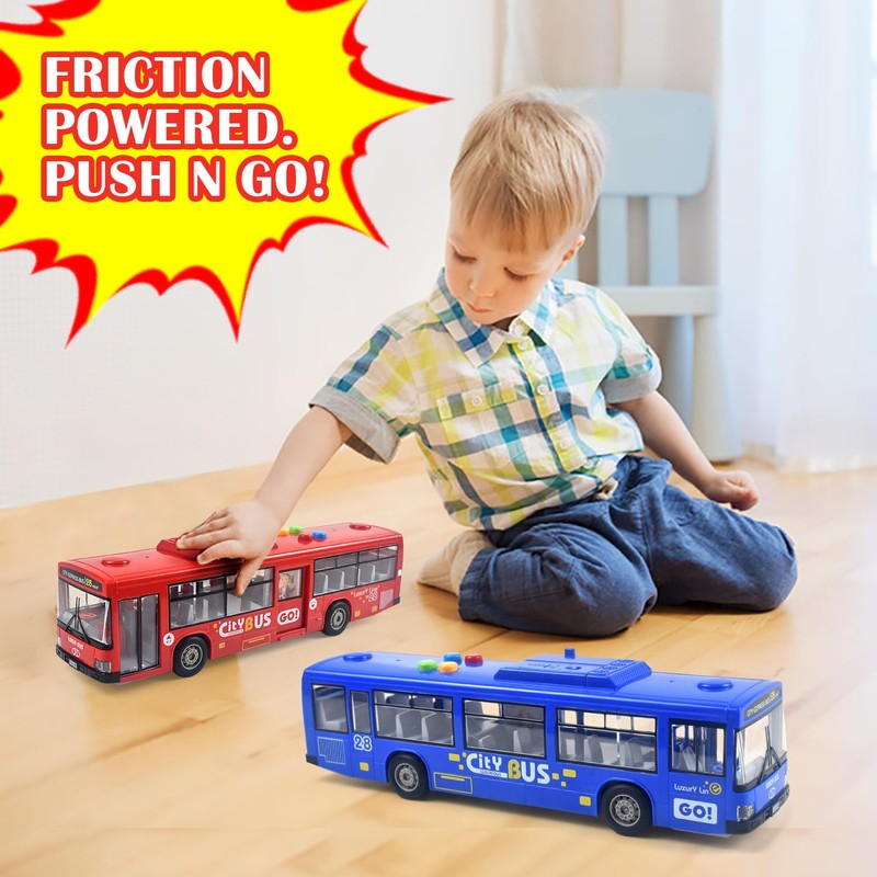 Cemirk Bus Toy for Boys and Girls Ages 1 and