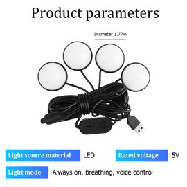 KHGUZ Car Interior LED Light, 4 in 1 Super Bright Automotive Ambient Neon Light Kit with USB Port, Self-Adhesive Vehicle Interior Atmoshpere Bulb, Universal for RV, SUV, Truck (Blue)