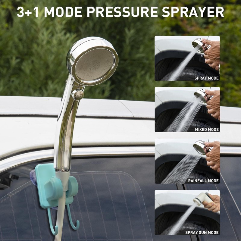 Thallike Portable Hot Shower for Camping, 1000W Immersion Heated, Rechargeable