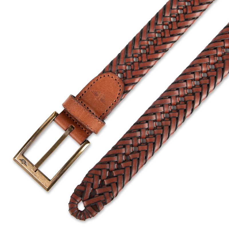 Dockers Men's 30mm Glazed Top Braided Belt,Tan,34