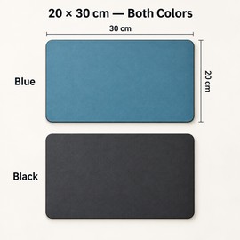 Super Absorbent Kitchen Drying Mat for Countertops – Quick-Dry 20 x 30 cm Diatom Mud Mat for Coffee Stations, Sinks & Bathrooms, Blue or Black