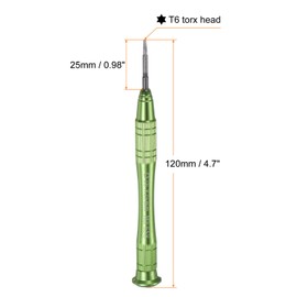 HARFINGTON Precision Torx Screwdriver T6x25mm Magnetic Star 6 Point Head Mini Pen Style Screw Driver with Non-slip Handle for Eyeglasses Watch Laptop Electronic, Green