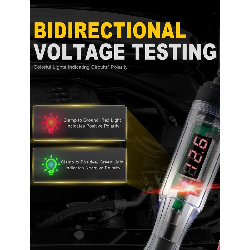 Test Light Automotive 5-90V Digital LED Circuit Tester with Voltage