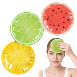 PE Ice Packs, Fruit Slice Design, Reusable Gel Cold Packs, Lime Orange Watermelon, 3 Packs