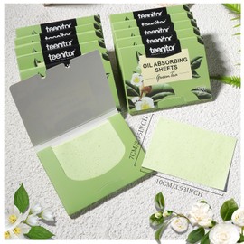 Teenitor Teenitor Oil Blotting Sheets for Face, 2400 Sheets Oil Absorbing Sheets for Face, Green Tea Oil Absorbent Pads Oil Blotting Paper for Oily Skin, Face Oil Wipes Oil Sheets for Women Men, Large 10cmx7cm