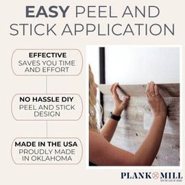 Epic Artifactory Plank and Mill - Reclaimed Barn Wood Wall Panels - Simple Peel and Stick Planks for Accent Walls, Kitchens, and Other Projects - 10 Square Feet of 5" Wide: Whitewashed Barn Wood