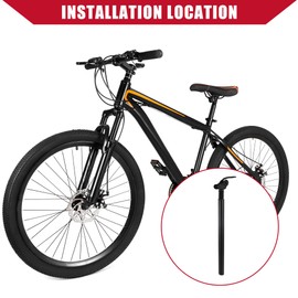 Hihaha Bicycle Seat Post / Inner Adjustable Bike Seat for MTB Mountain Bike / Durable Aluminum Alloy Iron 31.8x500mm / 1Pcs Black