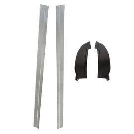 ECOTRIC Outer Rocker Panels Cab Corners Replacement Compatible with 1999-2007 Chevy Silverado GMC Sierra Suburban 1500 2500 3500 4 Door Crew Cab 1 Pair Kit