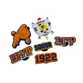 Sigma Gamma Rho SGRHO Greater Service Greater Progress HBCU Sorority Soror Shoe Charms (6)