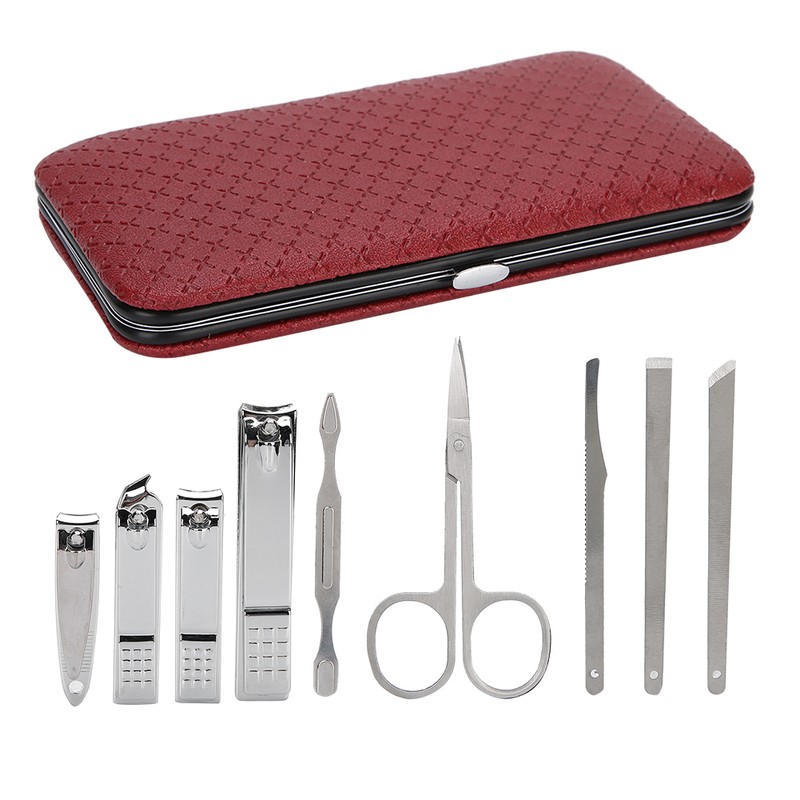 19pcs Manicure Pedicure Nail Clippers Set Stainless Steel Acne Removal