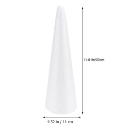 Foam Cones White Cone Crafts Foam Cone Christmas Tree Foam for Christmas Table Centerpiece Wedding Decoration (3PCS, 30CM)